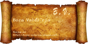 Boza Valéria névjegykártya